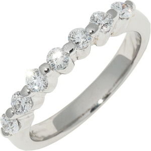 LuxUness Pt900 Platinum Diamond Ring Metal Ring